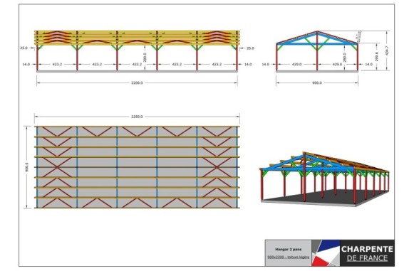 Hangar - 2 pans 900x2200 - Eco