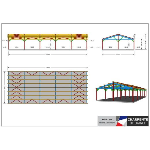 Hangar - 2 pans 900x2200 - Eco